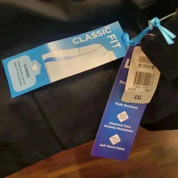 Landau Women's Black Poly/Cotton Snap Front V-Neck Short Sleeve Relaxed Fit 4 Po - Picture 12 of 13